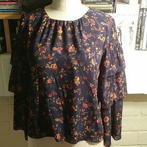 Madewell  Floral Tier Sleeve Blouse XXS-XS